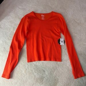 Fet Women's Orange Long Sleeve Top